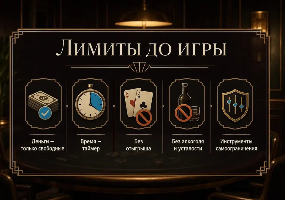 Лимиты по деньгам и времени, которые устанавливают до первой ставки: инфографика