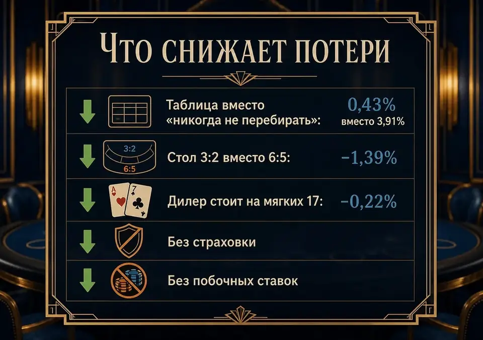Схема мер, которые не дают игроку перевеса, но уменьшают средние потери